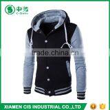 New Fashion American Yellow Sleeves Mens Blank Baseball Varsity Jacket With Hoodie thumbnail-3