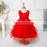 MGOO Hot Selling Factory OEM Kids Party Clothes Baby Princess Dress Pink Birthday Girl Dress Purple/White/Red 2015 thumbnail-4