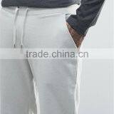 Mens Cotton/Polyester Sweatpants With Side Pockets Plain Skinny Drawstring Joggers In Gray thumbnail-4