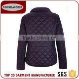 Good Quality Women Stand Collar Diamond Quilted Casual Wearing Warm Padding Jacket For Sale thumbnail-2