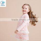 2017 Spring Girls 2pcs Set Of t Shirt And Short Pants With Legging Children Clothing Jacquard t Shirt With Pleated Hem thumbnail-3