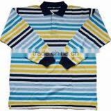 Long Sleeve Printed Stripe Polos for Men thumbnail-1