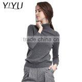 Custom High Quality Women Slim Turtleneck Knit Cashmere Pullover thumbnail-1