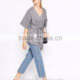 100% Cotton New Arrial China Wholesale Belted T-Shirt Women Custom t Shirt thumbnail-4