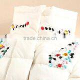 Korea Style Woman Stand Collar Embroidered Long Winter Down Coat