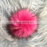 2017 Hot Pink Raccoon Fur Pom for Beanie Fluffy Bobbles Hat Accessories
