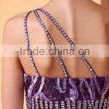 Mermaid One Shoulder Floor-length Satin Sequined With Sequins Prom Evening Dress Party Dress P004 thumbnail-2