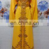 Embroidered and crystal beaded Morocco Kaftan wedding dress J275