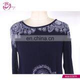 2017 Autumn European Style Ruffie Hem Big Size Ethnic Printing Tunic for Middle Age Woman thumbnail-4