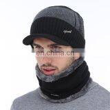 Men Wool Feeling Scarf Caps Balaclava Mask Gorras Bonnet Knitted Hat thumbnail-1