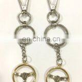 2017 Factory Price OEM Custom Design Double Plating Gold Silver METAL KEY RING Keychain thumbnail-2