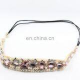 Elastic Headband With Rhinestone Pearl Hair Accessories Bohemia Crystal Pearl Elastic Hair Bands Women thumbnail-1