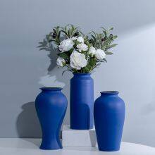Nordic Large Blue Modern Simple Creative Hand Made Ceramic Vase For TV Bench Decor thumbnail-1