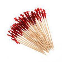 Red Frill Pick Eco Friendly Sandwich Toothpick Club Frill Toothpicks thumbnail-1