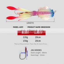 20cm 120g 150g Deep Sea Fishing Bait Lead Head Sinking Trolling Tuna Fishing Lure Soft Octopus thumbnail-4