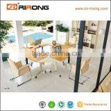 Square Steel Wood Veneer Open Office Workstation for 4 People thumbnail-2