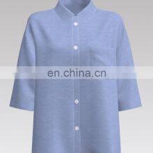 Ready Fabric 70% Cotton 30% Linen Yarn Dyed Chambray With Color Dots Fabric for Blouses