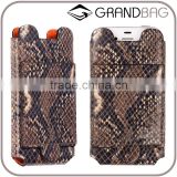 exotic snake print leather phone sleeve python embossed leather phone cover pouch for iphone 5,6,6S PLUS,7