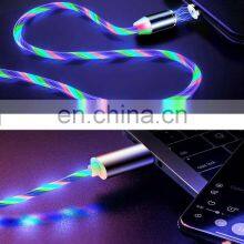 Good Price Braided Nylon Flowing Light 3 In 1 USB Magnetic Fast Charging Cable 2M For IOS Android Type C thumbnail-3