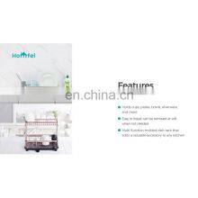 2 Tier Compact Dish Drainer Rack Board With Chrome Plating Wire For Kitchen Organization thumbnail-3