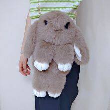013New Cute Plush Rabbit Bag Fashion Girl Rabbit Fur Handbag Women's Casual Long Chains Cartoon Bunny Messenger Bag thumbnail-5