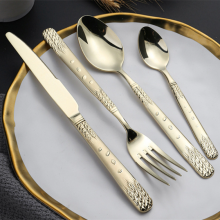 Sun Flower Gilded Cutlery Set Stainless Steel Flatware Kitchen Silverware Steak Tableware Dinnerware Spoon Fork Knife thumbnail-3