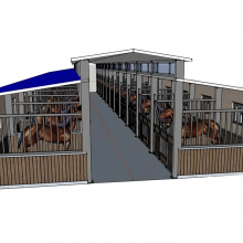 Steel Structure Cow/Sheep/Horse Shed Prefab Steel Farm Building Horse Barn Cow House Design thumbnail-3