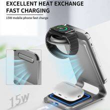 Most Selling Product 5W 7.5W 10W 15W 3 In 1 Wireless Charging Pad Fast Charger Station For Iphone thumbnail-5