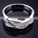 New Product 2017 Cubic Zirconia Hong Kong Factory 2-Tone Plated Wedding Band Ring thumbnail-6