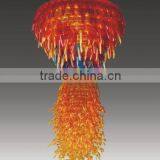 Modern Orange Glass Pendant Lamp, Hand Blown Glass Pendant Light for Chandelier RT8021-3 thumbnail-1