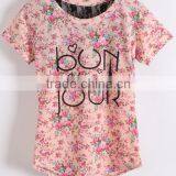 Ladies Flower Printed Cotton Modern Lace Blouses thumbnail-1