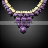 Shining Popular Handmade African Beads Pink Resin Jewelry Set Rings Jewelry Purple Stone thumbnail-3