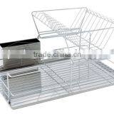 (BJ-DR1063) 2 Tiers Wire Dish Rack With Stainless Iron Trayer thumbnail-1