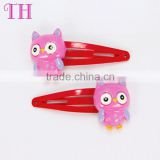 Environmental goody hair accessories resin likely pink owl shape baby plastic hair clips for girls                        
                                                Quality Choice
