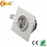 9W Square Brushed Black LED Ceiling Down Light