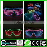 Fashion Custom Fashionable Ladies Round Neck Black Cotton Shutter el Wire Flashing Glasses thumbnail-6