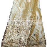 Classical Design Bule Color Indian Velvet Lace Fabric for Dress thumbnail-2