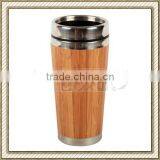 400ml Stainless Steel Wooden Coffee Mug / Bamboo Coffee Mug thumbnail-1