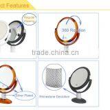 Rose Gold Silver Chrome Stand Makeup Mirror 1x/10x Magnification thumbnail-4