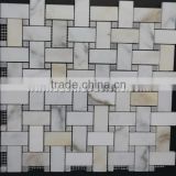 Strip design calacatta gold marble mosaic tile