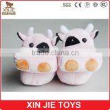 2015 Newest Plush Cow Indoor Slippers Cheap Plush Slippers Factory Cute Cow Kids Winter Slippers