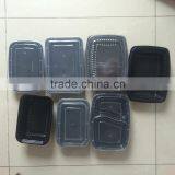 2 COMPARTMENT PP Food Container Black Bottom Clear Lid 1000ML thumbnail-3