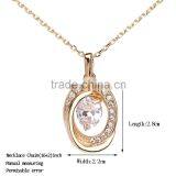 18k Gold Filled Jewelry Austrian Crystal Rhinestone Pendant Necklace With Zircon Stone thumbnail-2