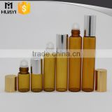 wholesale amber color 3ml 5ml 8ml 10ml roll on glass bottle for essential oils