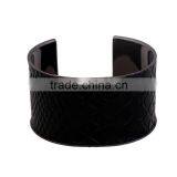 2016 New Design Women Punk Black Leather Bangle for Free Sample