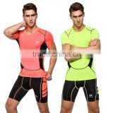 2016 wholesales high quality cycling shirts with shorts compression wear customized athletic soccer training jersey sports suits