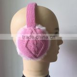 Adult unisex knitted earmuff fur with geometric pattern for male and female outdoor active wearing accessories