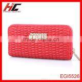 Single Zipper Red Clutch Bifold Purse Wallet thumbnail-1
