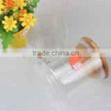Glass Storage Jars & Bottle Glass Sweet Storage Jars Glass Round Shape Container Wiith Bamboo Lid Different Size thumbnail-3