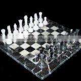 Black Zebra Marble Chess Set